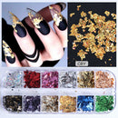 2 Set Nail Sequins Aluminum Irregular Flakes Nail Art Decor Mirror Glitter Foil