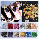 2 Set Nail Sequins Aluminum Irregular Flakes Nail Art Decor Mirror Glitter Foil