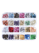 2 Set Nail Sequins Aluminum Irregular Flakes Nail Art Decor Mirror Glitter Foil