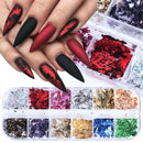 2 Set Nail Sequins Aluminum Irregular Flakes Nail Art Decor Mirror Glitter Foil