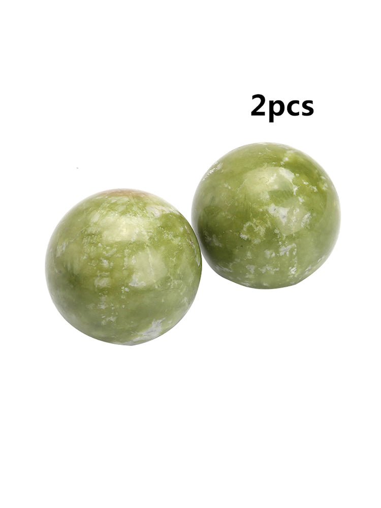 2pcs Chinese Health Exercise Stress Jade Stone BAODING Balls Relaxation Therapy