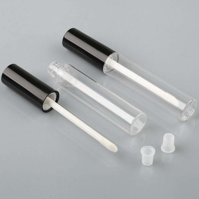 10* Black Empty Plastic Cute Clear Lip Gloss Tube Lip Balm Bottle Container Hot