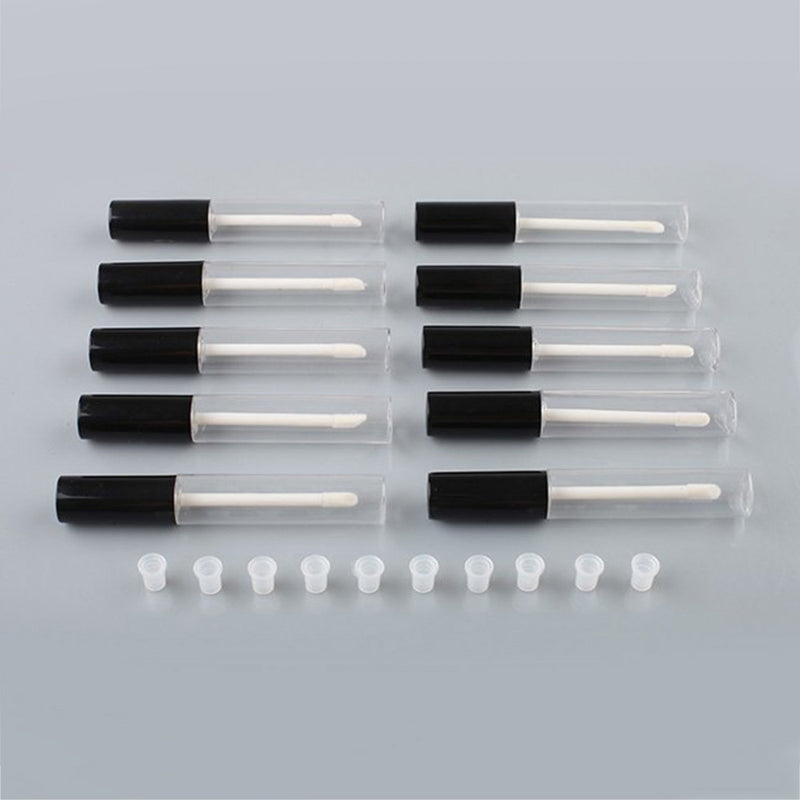 10* Black Empty Plastic Cute Clear Lip Gloss Tube Lip Balm Bottle Container Hot