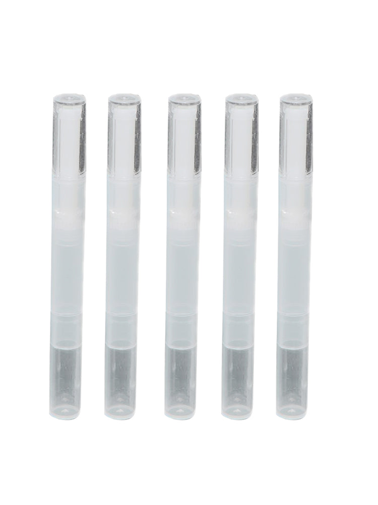 5pcs Travel Portable Tube Cuticle Oil Container Nail Polish Empty Pen With Brush