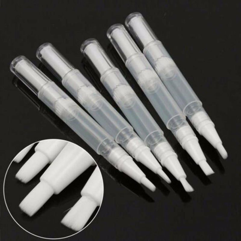 5pcs Travel Portable Tube Cuticle Oil Container Nail Polish Empty Pen With Brush