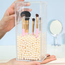 Makeup Brush Holder Organizer Storage Cosmetic Container Box w/Dustproof Lid