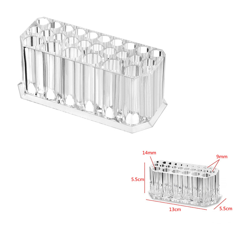 26 Slots Clear Acrylic Lipstick Organizer Makeup Brush Holder Cosmetic Display