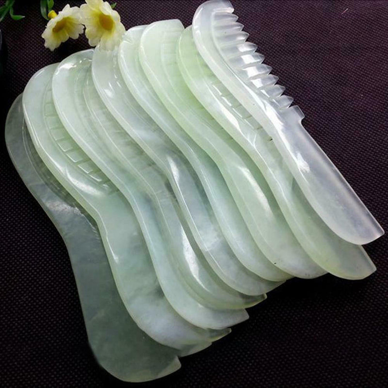 1 pc Natural Jade Stone Gua Sha Board Comb Shape Massage Healthy & Beauty Hot