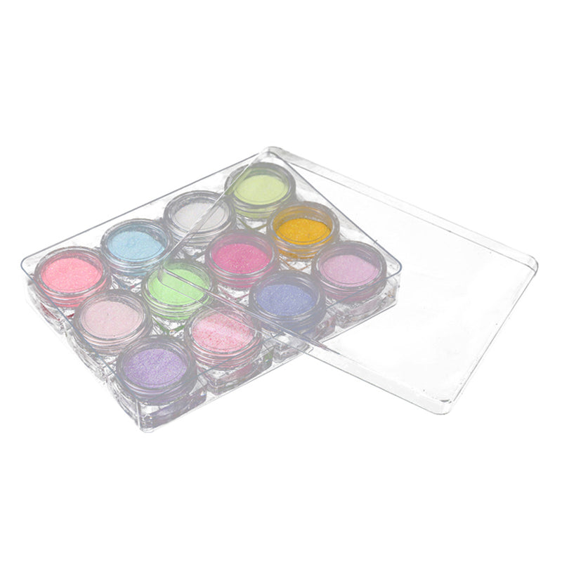 12*/Set Nail Art Sugar Sandy Glitter Powder Dust Decoration Nail Tips DIY New