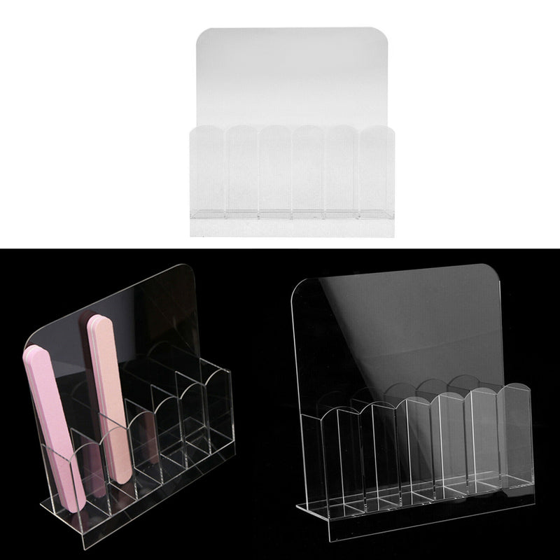 6 Grids Empty Storage Box Holder Organizer for Nail Makeup Brush Sanding File