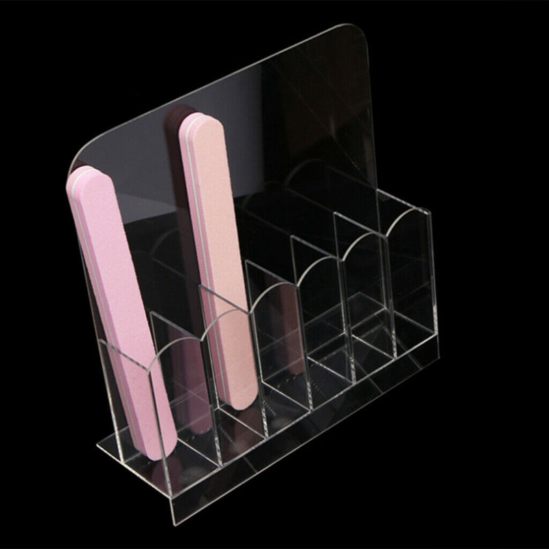 6 Grids Empty Storage Box Holder Organizer for Nail Makeup Brush Sanding File