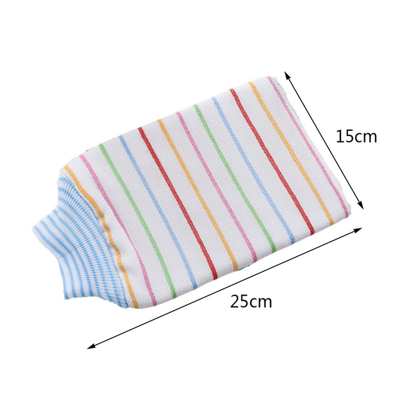 Double-sided Exfoliating Towel Scrub Mitt Bathroom Shower Rub Bath Gloves qs cx