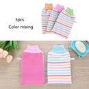 Double-sided Exfoliating Towel Scrub Mitt Bathroom Shower Rub Bath Gloves qs cx