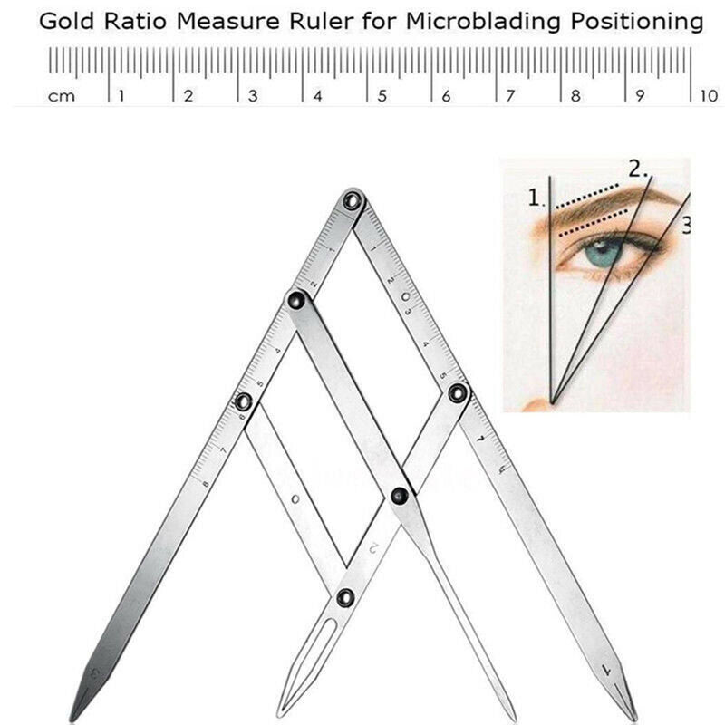1 Pcs Microblading Caliper Golden Mean Eyebrow Measure Ruler Permanent Stencil