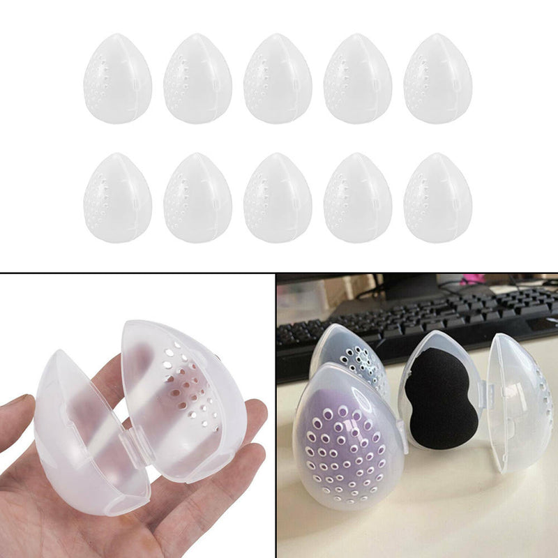 10pcs Beauty Sponge Puff Case Beauty Sponge Holder Makeup Travel Storage Case