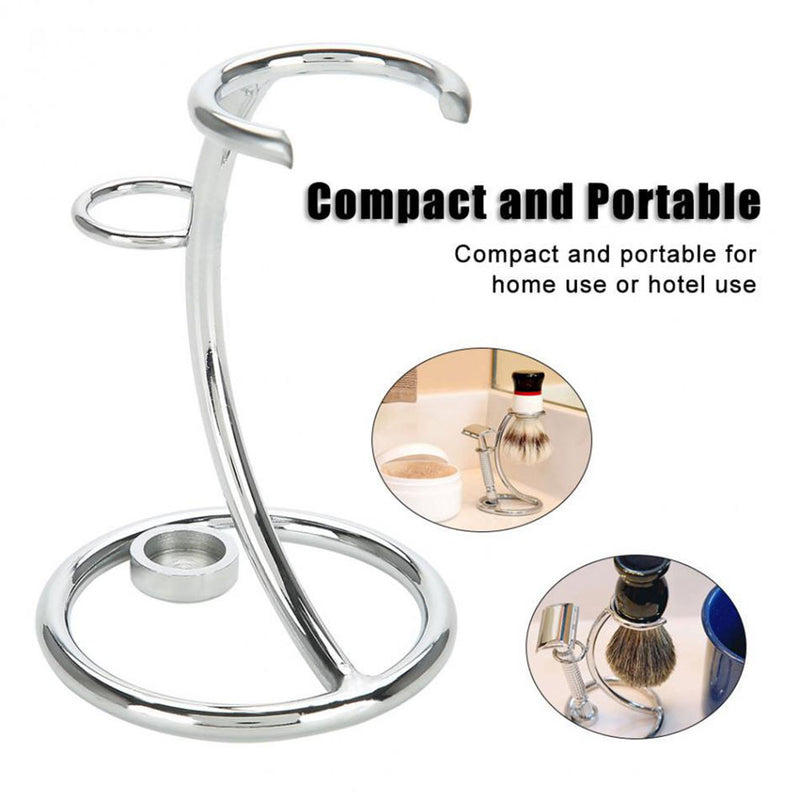 Iron Alloy Salon Men Safety Razor Set Mustache Beard Shaving Brush Stand Holder