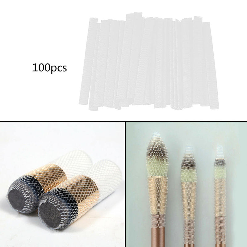 100Pcs Cosmetic Make Up Brush Pen Netting Cover Sheath Protectors Guards Hot