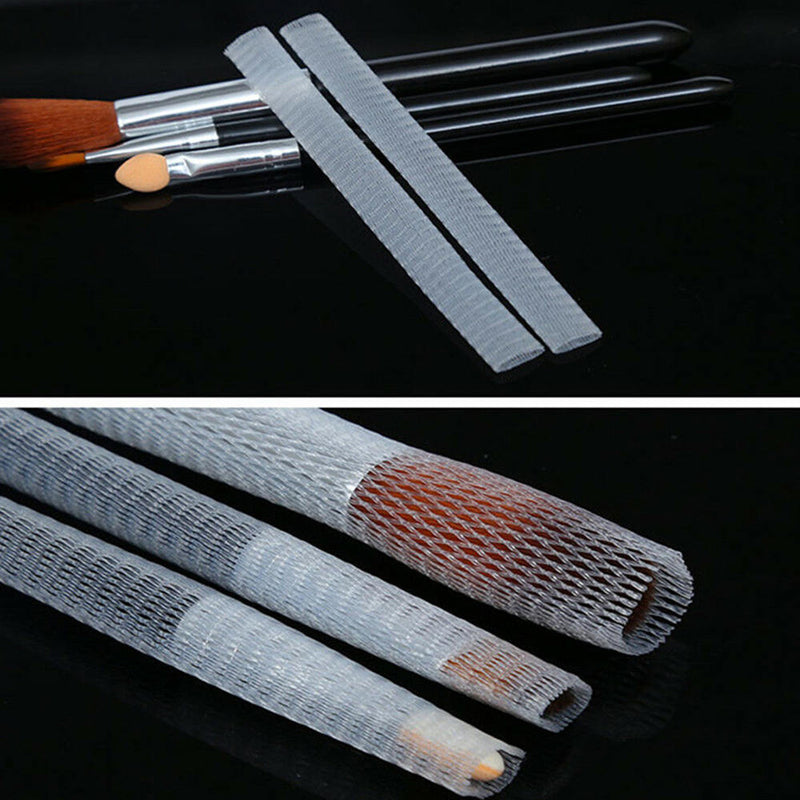 100Pcs Cosmetic Make Up Brush Pen Netting Cover Sheath Protectors Guards Hot