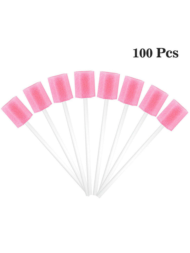 100x Disposable Oral Care Sponge Swab Tooth Cleaning Mouth Swabs Clinic Hospital