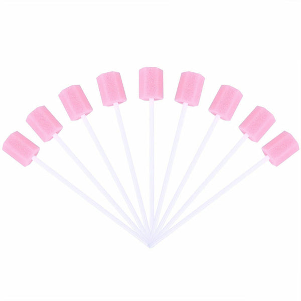 100x Disposable Oral Care Sponge Swab Tooth Cleaning Mouth Swabs Clinic Hospital