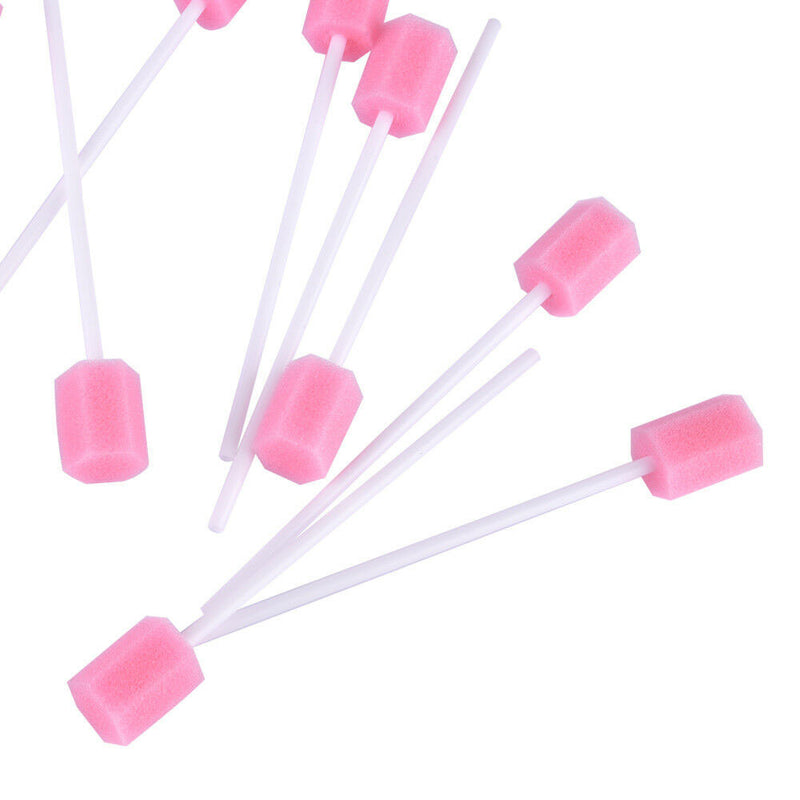 100x Disposable Oral Care Sponge Swab Tooth Cleaning Mouth Swabs Clinic Hospital