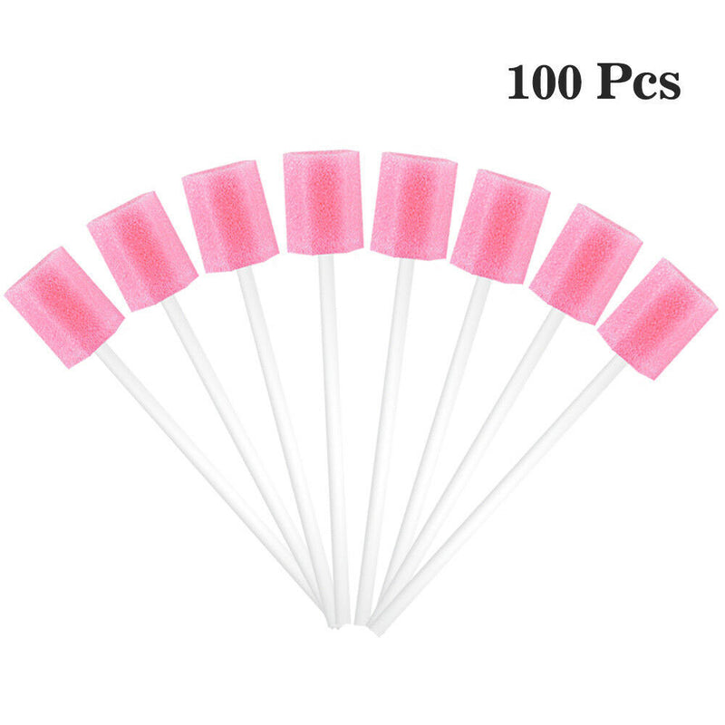 100x Disposable Oral Care Sponge Swab Tooth Cleaning Mouth Swabs Clinic Hospital