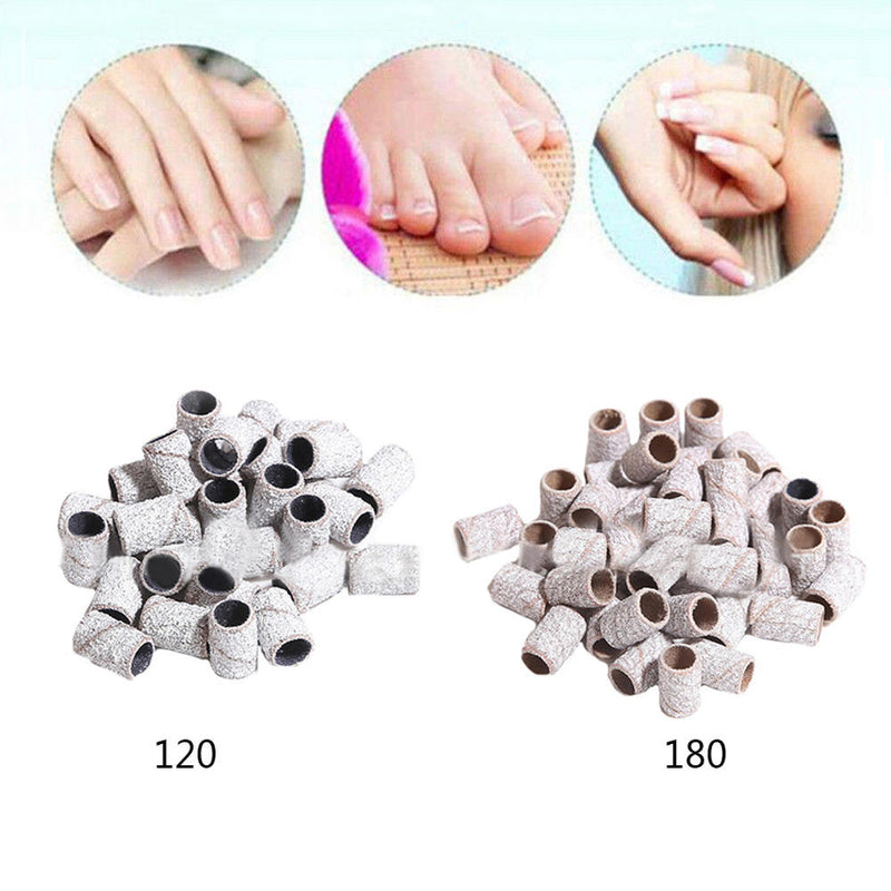 200pcs Sanding Bands Drills Bits Nail Art 120/180