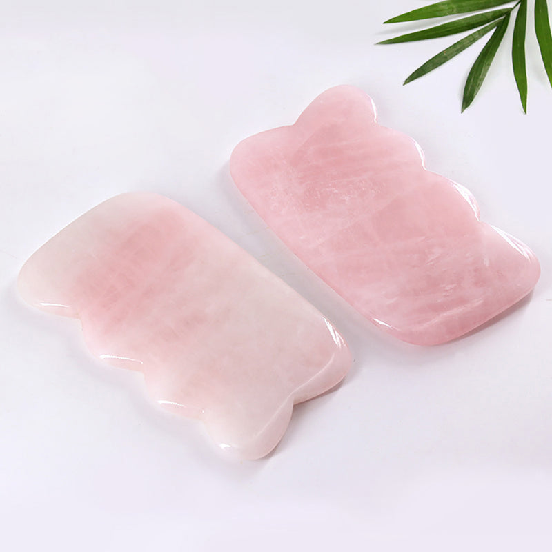 Wave Shape Gua Sha Rose Quartz Guasha Facial Massage Therapy tool New Hot