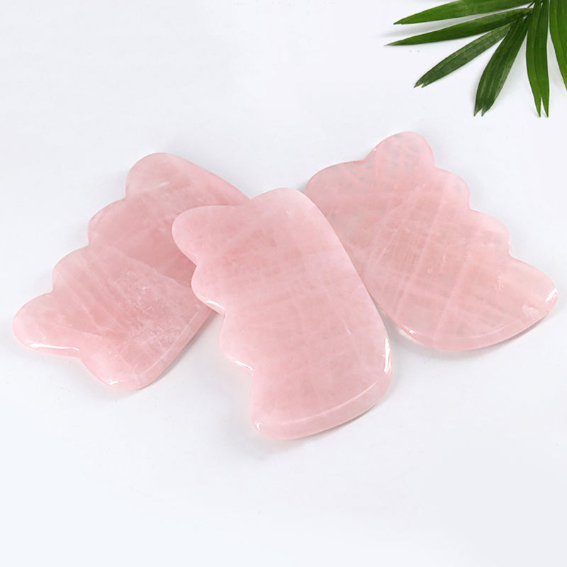 Wave Shape Gua Sha Rose Quartz Guasha Facial Massage Therapy tool New Hot
