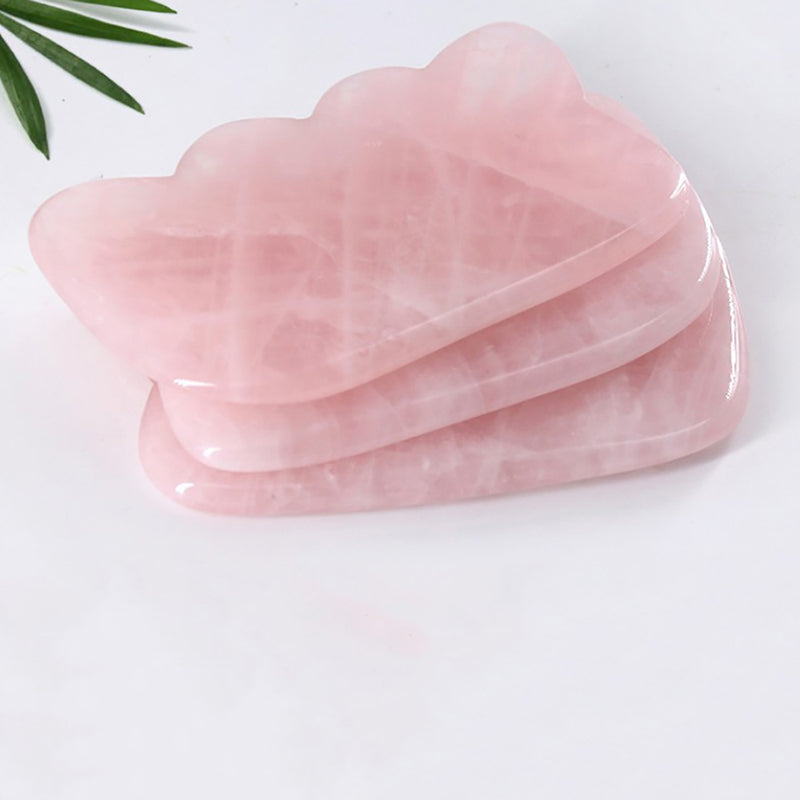 Wave Shape Gua Sha Rose Quartz Guasha Facial Massage Therapy tool New Hot