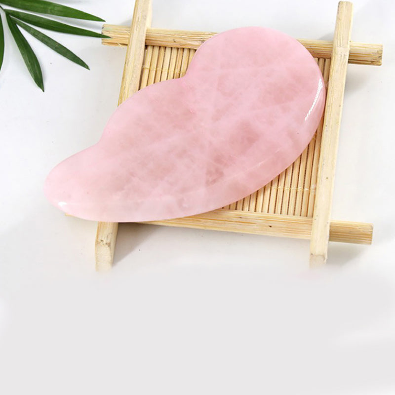 1 x Rose Quartz Gua Sha Facial Guasha Massage Tool Face Scraping Plate Durable