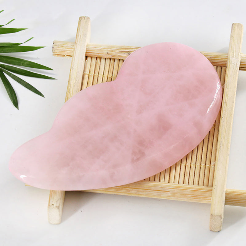 1 x Rose Quartz Gua Sha Facial Guasha Massage Tool Face Scraping Plate Durable