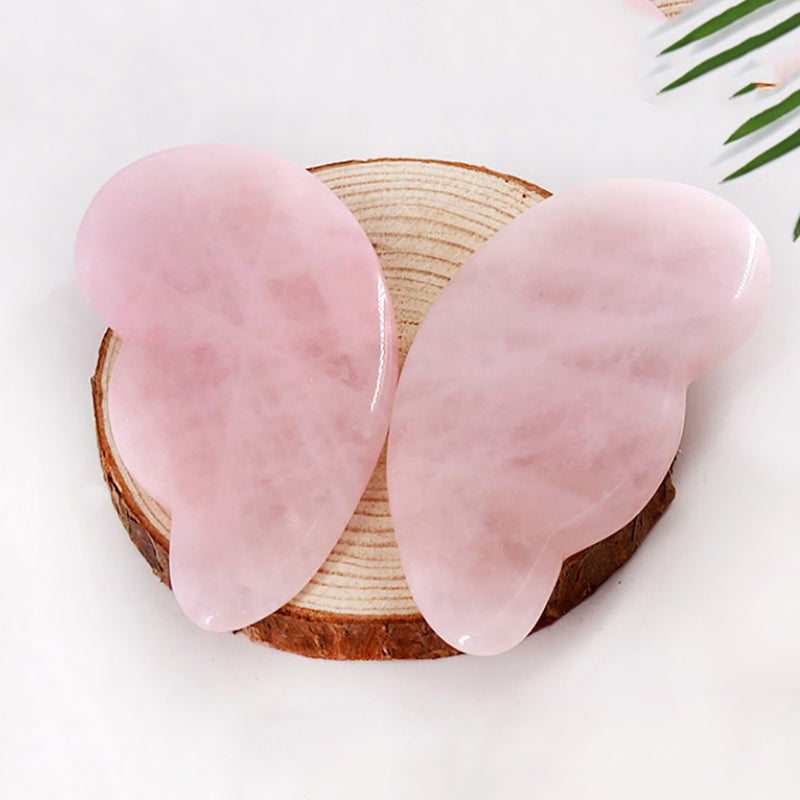 1 x Rose Quartz Gua Sha Facial Guasha Massage Tool Face Scraping Plate Durable