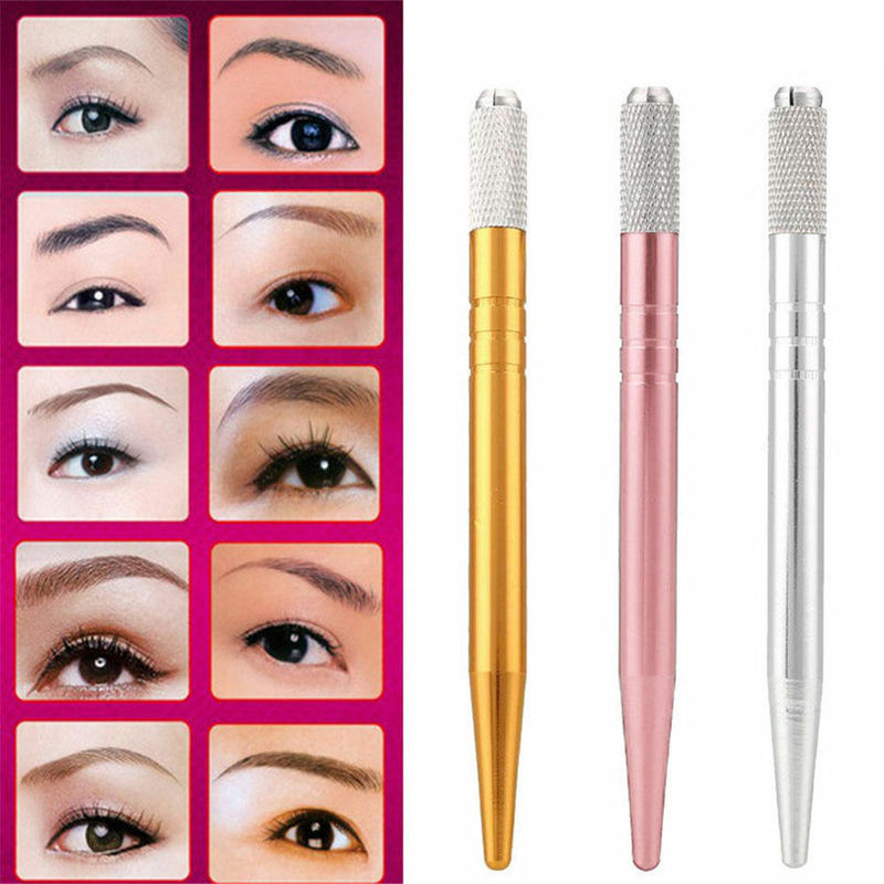 3pcs Eyebrow Tattoo Pen Manual Permanent Makeup Tool for Eyebrow Microblading