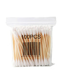 100 x Bamboo Organic Wooden Stick Cotton Swabs Eco-Friendly Round Double-headed