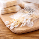 100Pcs Double Head Cotton Buds Swab Tip bamboo Sticks Wooden Makeup Tool