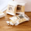 100 x Bamboo Organic Wooden Stick Cotton Swabs Eco-Friendly Round Double-headed