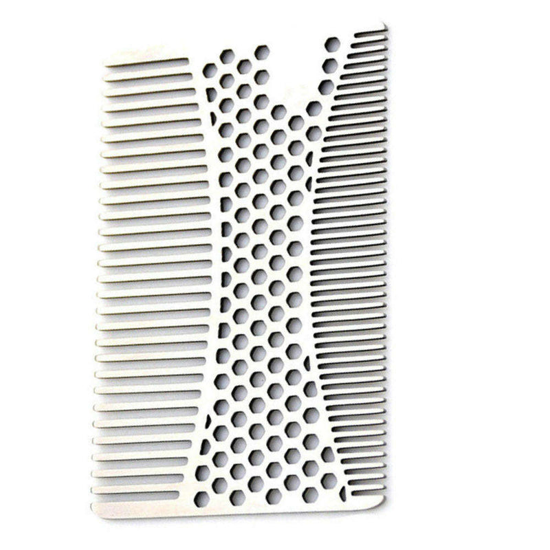 1 Pcs Brushed Stainless Steel Metal Trim Beard Hair Mustache Comb for Men