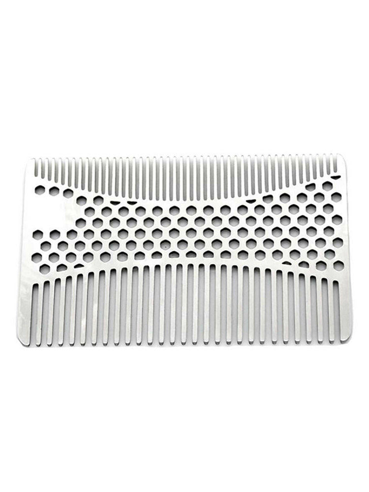 1 Pcs Brushed Stainless Steel Metal Trim Beard Hair Mustache Comb for Men