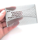 Stainless Steel Double-sided Holes Mustache Beard Comb Shaving Facial Hair