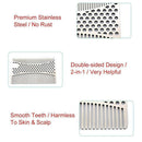 Stainless Steel Double-sided Holes Mustache Beard Comb Shaving Facial Hair