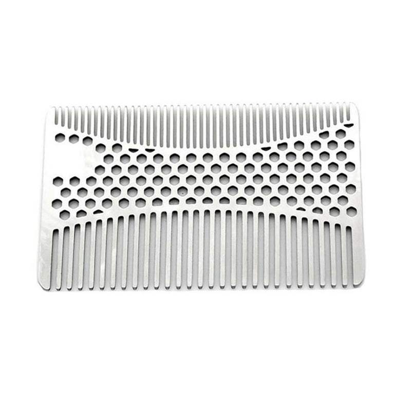 1 Pcs Brushed Stainless Steel Metal Trim Beard Hair Mustache Comb for Men