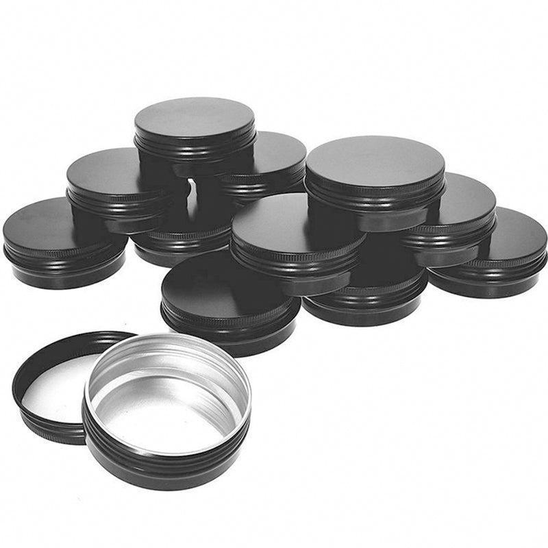 12Pcs/Set Screw Lid Aluminum Tins Round Cans Metal Storage Containers 2oz/60ml