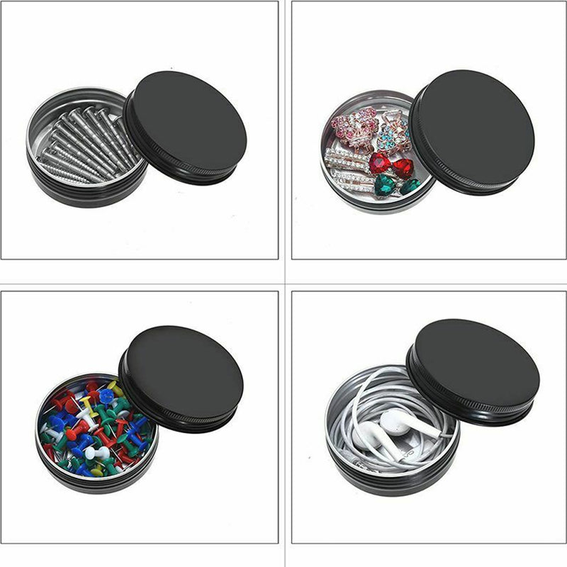 12Pcs/Set Screw Lid Aluminum Tins Round Cans Metal Storage Containers 2oz/60ml