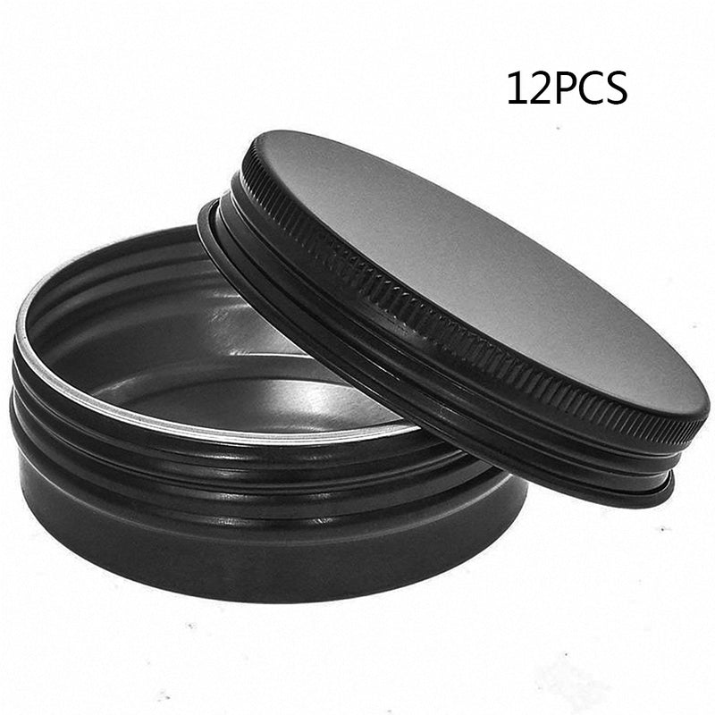12Pcs Screw Lid Aluminum Tins Round Cans Metal Storage Containers 2oz/60ml Hot