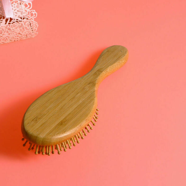 1 Pc High Quality Natural Round Wood Hairbrush Wooden Pin Massage Comb