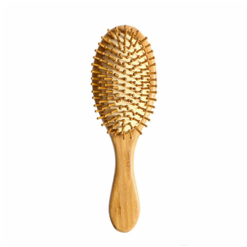1Pc High Quality Natural Round Wood Hairbrush Wooden Pin Massage Comb New