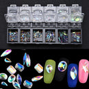 12 Grid New Nail Art Decors Grid Crystal Glitter Jewelry Glass Diamond Gems