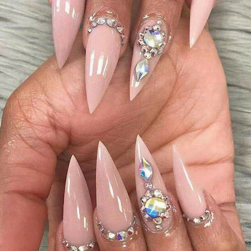 1x 12 Grids Fashion Diamond Gems Glitter Rhinestone Glass Nail Art Decoration
