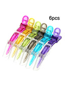 6Pcs Colorful Sectioning Clip Hairdressing Salon Hair Clips Grip Crocodile Shape